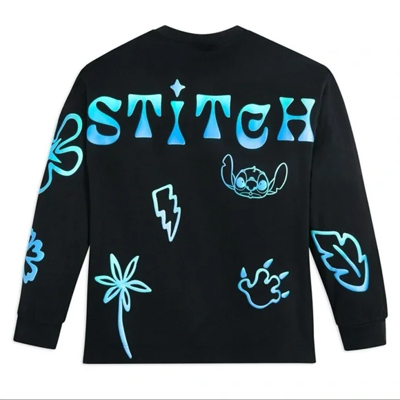 Disney Parks Stitch 626 Celebration Crew Sweatshirt Black Blue | Medium | NWT - Picture 2 of 10